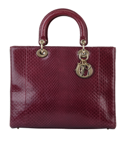 Lady Dior Large, Snakeskin, Burgundy, MA0143, S, 3*